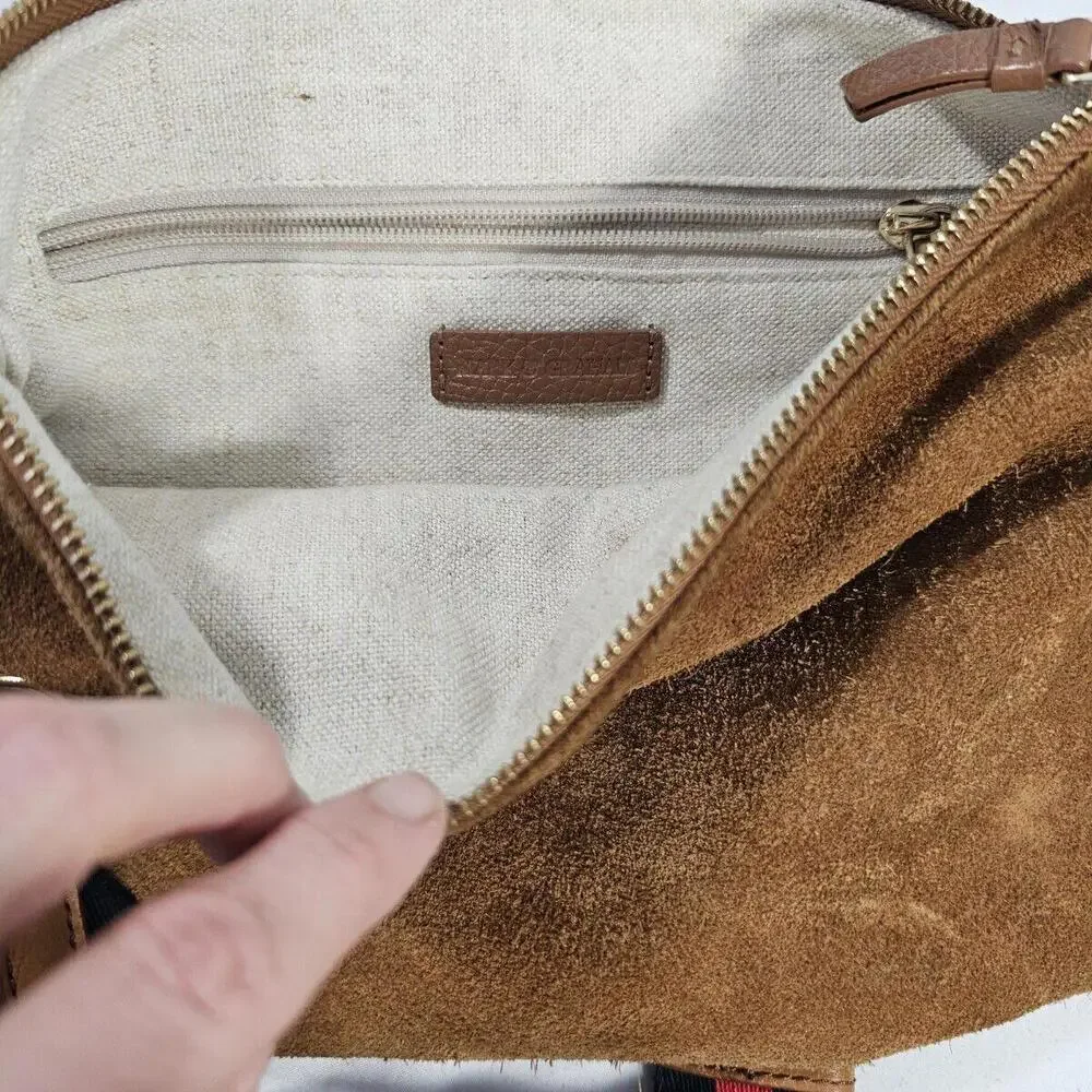 Mark & Graham ESSENTIAL LEATHER ZIPPER CROSSBODY Bag Purse, Chestnut/Camel, NWOT - Picture 7 of 8